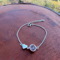 My Heart Bracelet - With Rose-quartz 92.5 Silver
