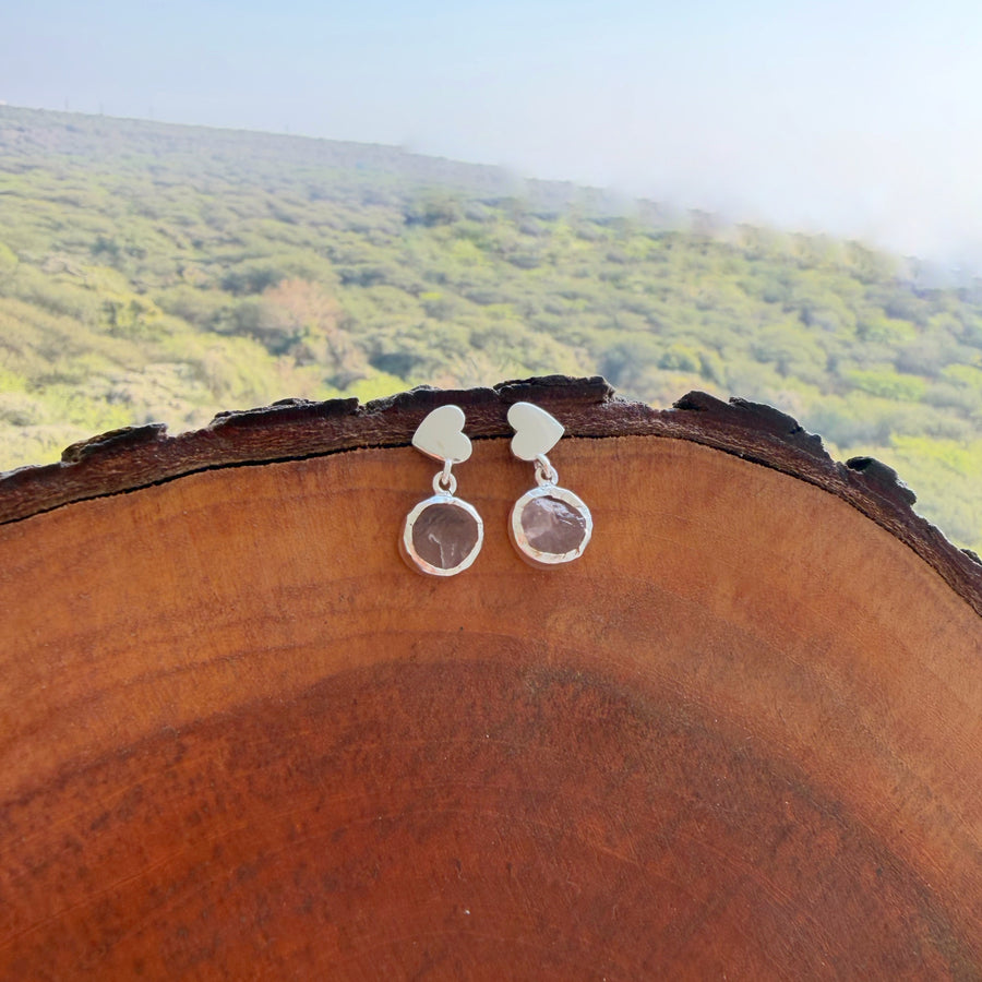 My Heart Earring - With Rose-quartz