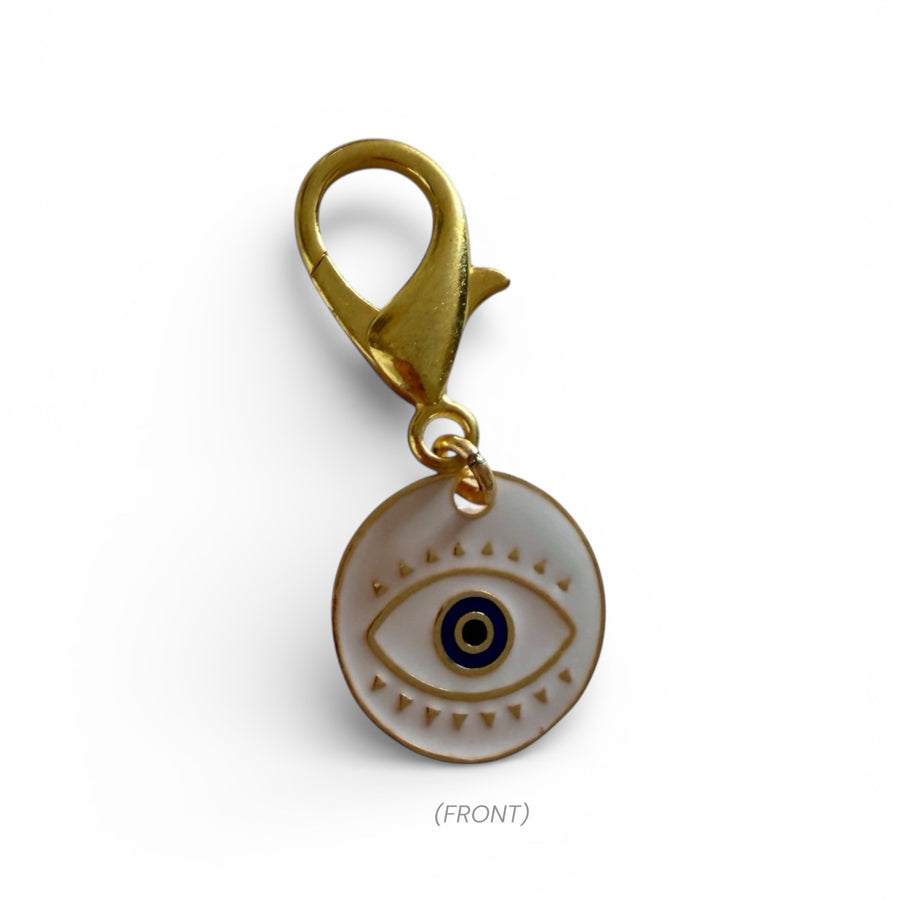 White Medallion Charm