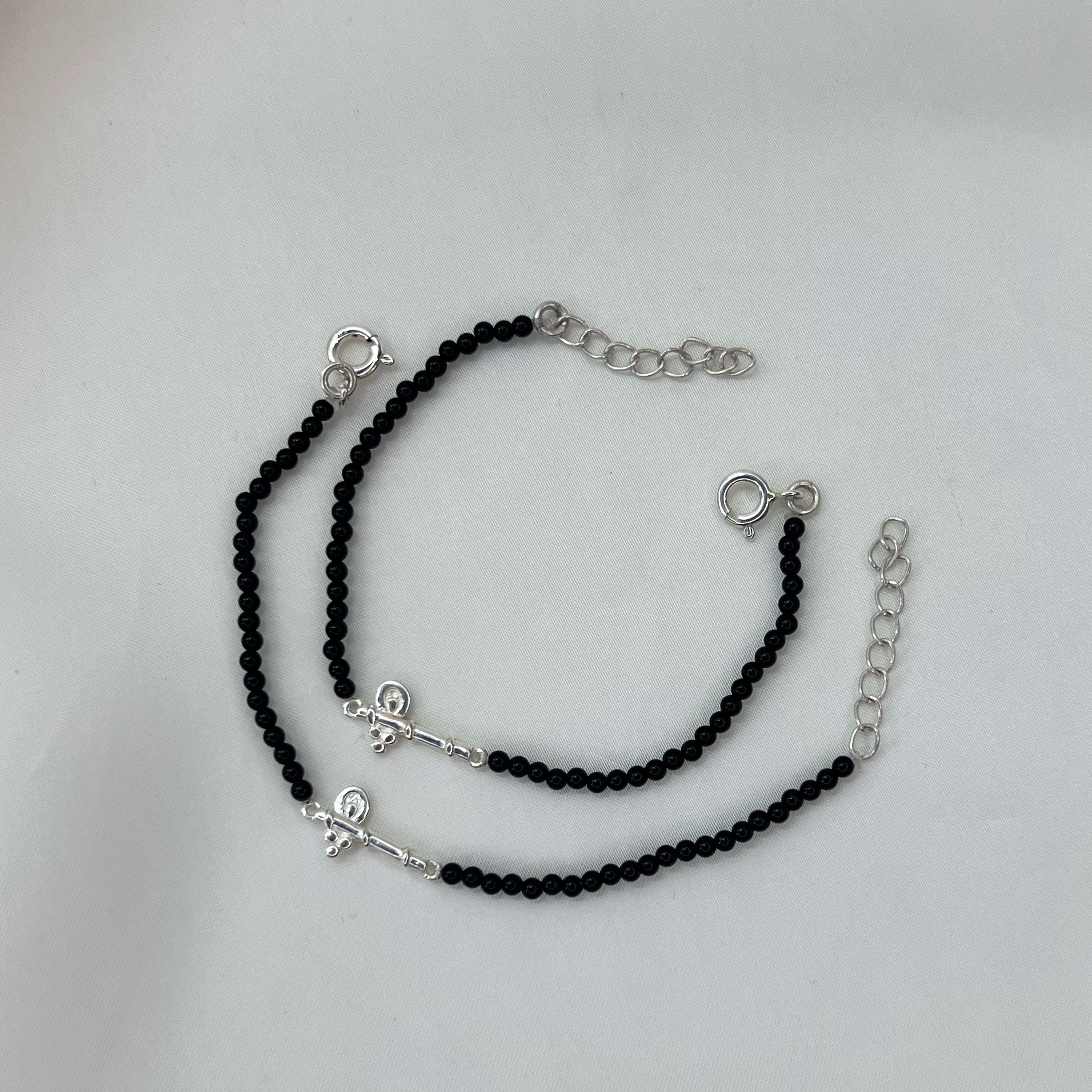 KIDS-(Pair) Laddu Gopal Basuri 92.5 Silver Bracelets