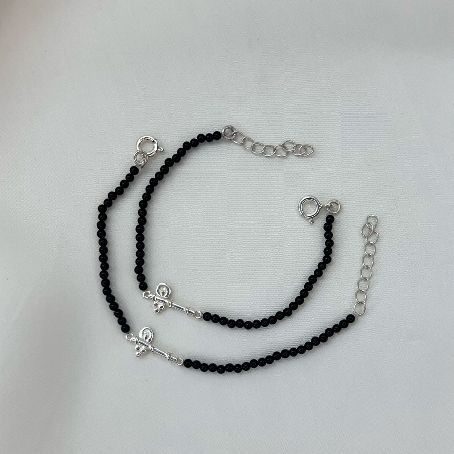 PREORDER - KIDS-(Pair) Laddu Gopal Basuri 92.5 Silver Bracelets