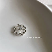 NECKLACE - Lucky Clover With Hearts in 92.5 Silver (With Silver Chain)