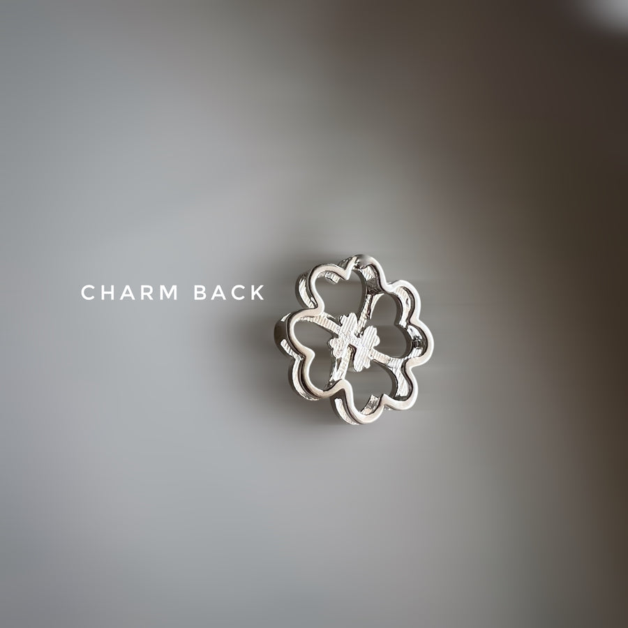 NECKLACE - Lucky Clover With Hearts in 92.5 Silver (With Silver Chain)
