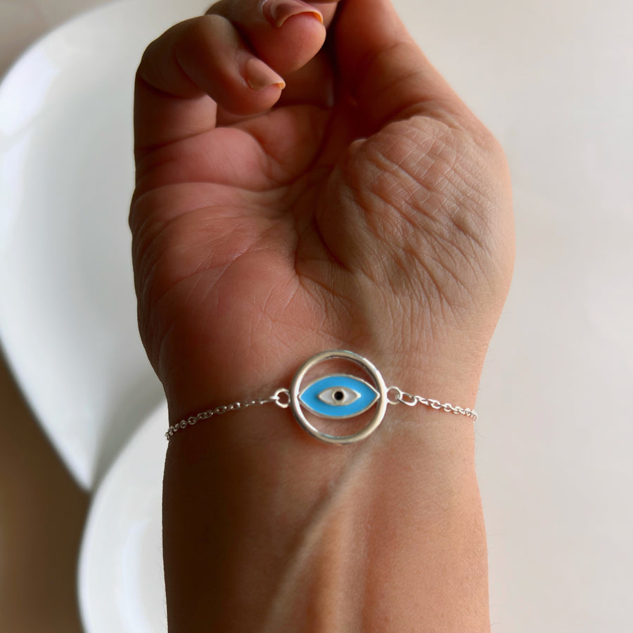 WOMEN – Full Circle Nazar EvilEye, 92.5 Silver Bracelet
