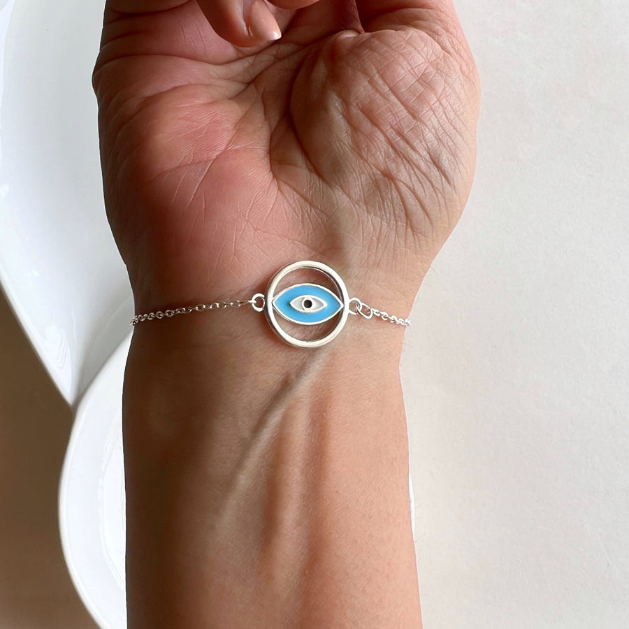 WOMEN – Full Circle Nazar EvilEye, 92.5 Silver Bracelet