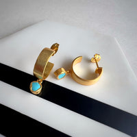 Blue Turquoise Ear-Hugging Hoops