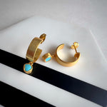 Blue Turquoise Ear-Hugging Hoops