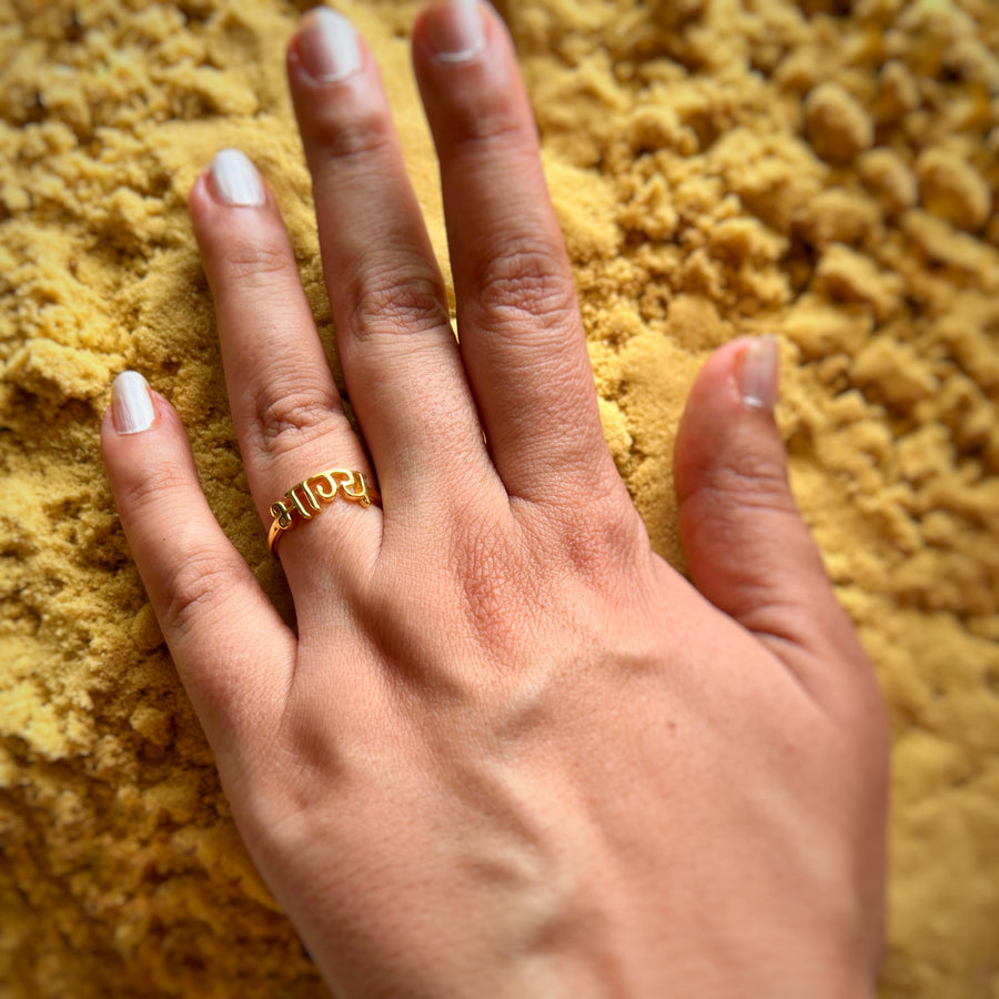 Bhagya (Destiny) 92.5 Silver Shakti Ring (  with 22k Gold-plating)
