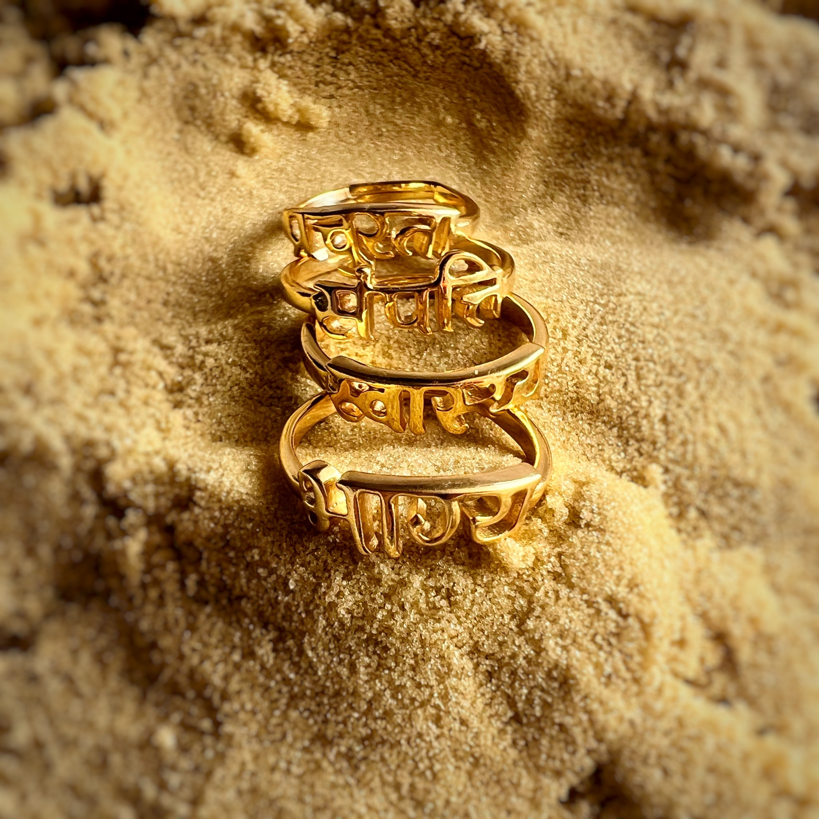 PREORDER - All Four Shakti Rings - 92.5 Silver (with 22k Gold-plating)