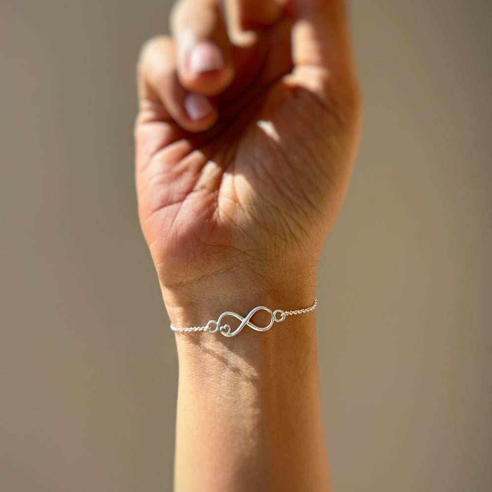 Buy Sterling Silver Infinity Bracelet for Women Friendship Bracelets &  Bangles, Mother's Day, Just Because Online in India - Etsy