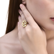 Sunflower Pearl Open Ring