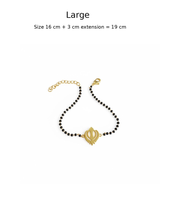 Women Khanda 22k Gold-plated Brass Bracelet with Black Onyx