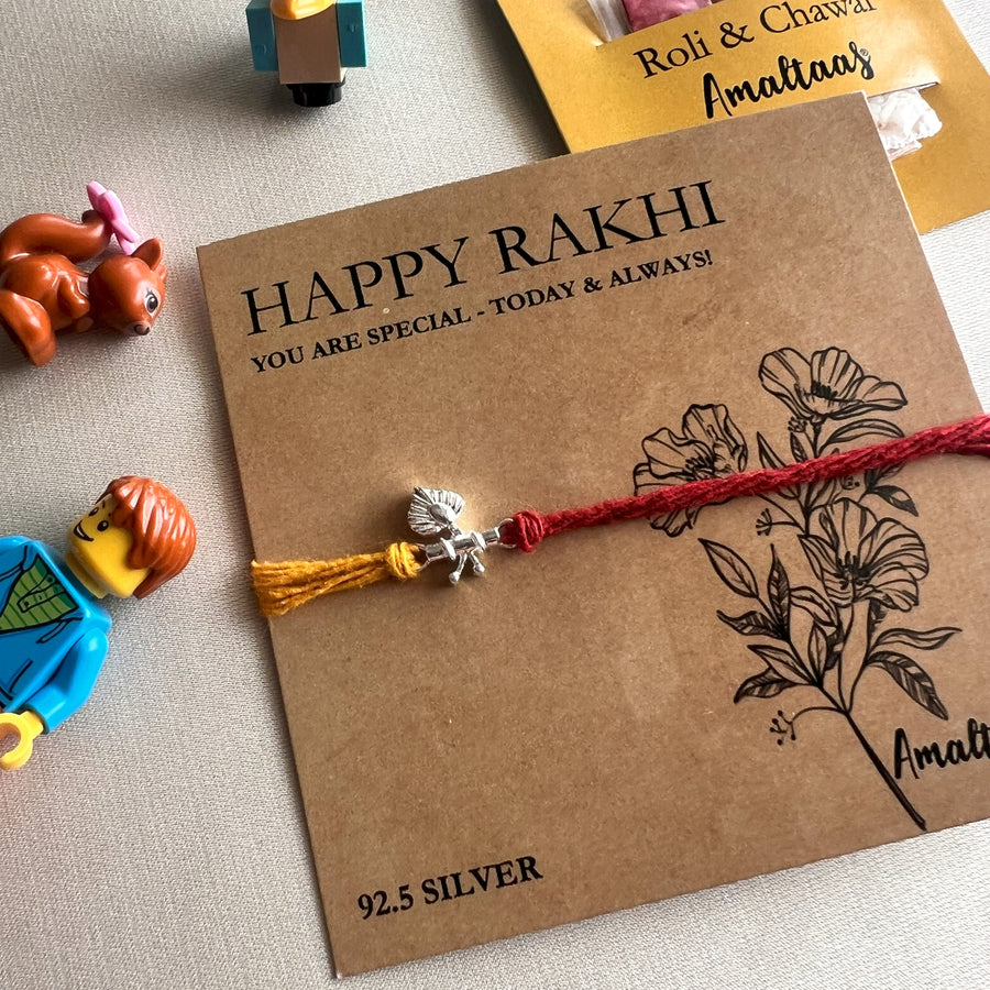 KIDS- Morphank Basuri 92.5 Pure Silver Rakhi