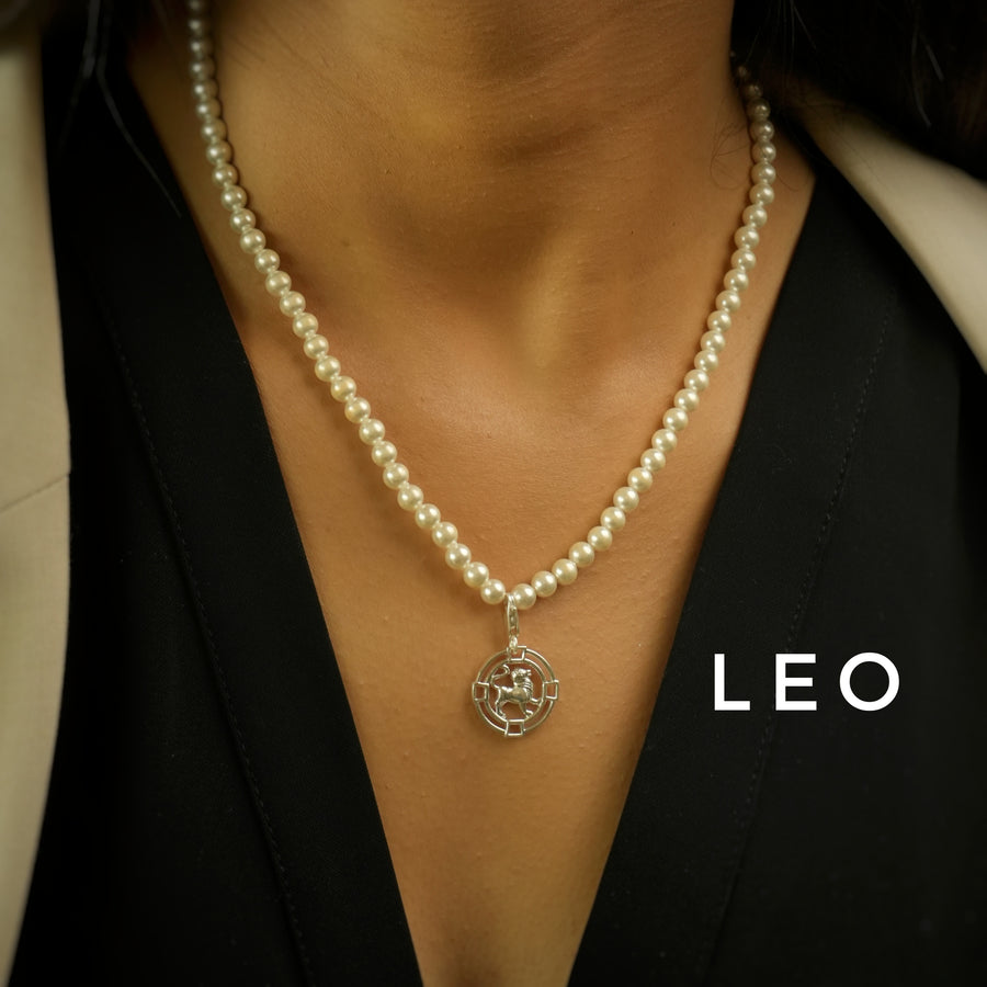 Leo Pearl 92.5 Silver Necklace PLUS Free Thread Bracelet