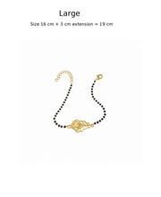 Women Kanha Morpankh 22k Gold-plated Brass Bracelet with Black Onyx