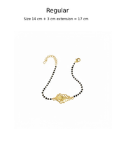 Women Kanha Morpankh 22k Gold-plated Brass Bracelet with Black Onyx
