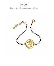 Women OM 22k Gold-plated Brass Bracelet with Black Onyx