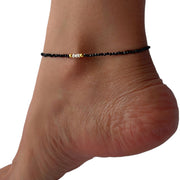 Freshwater Pearl & Black Onyx Anklet