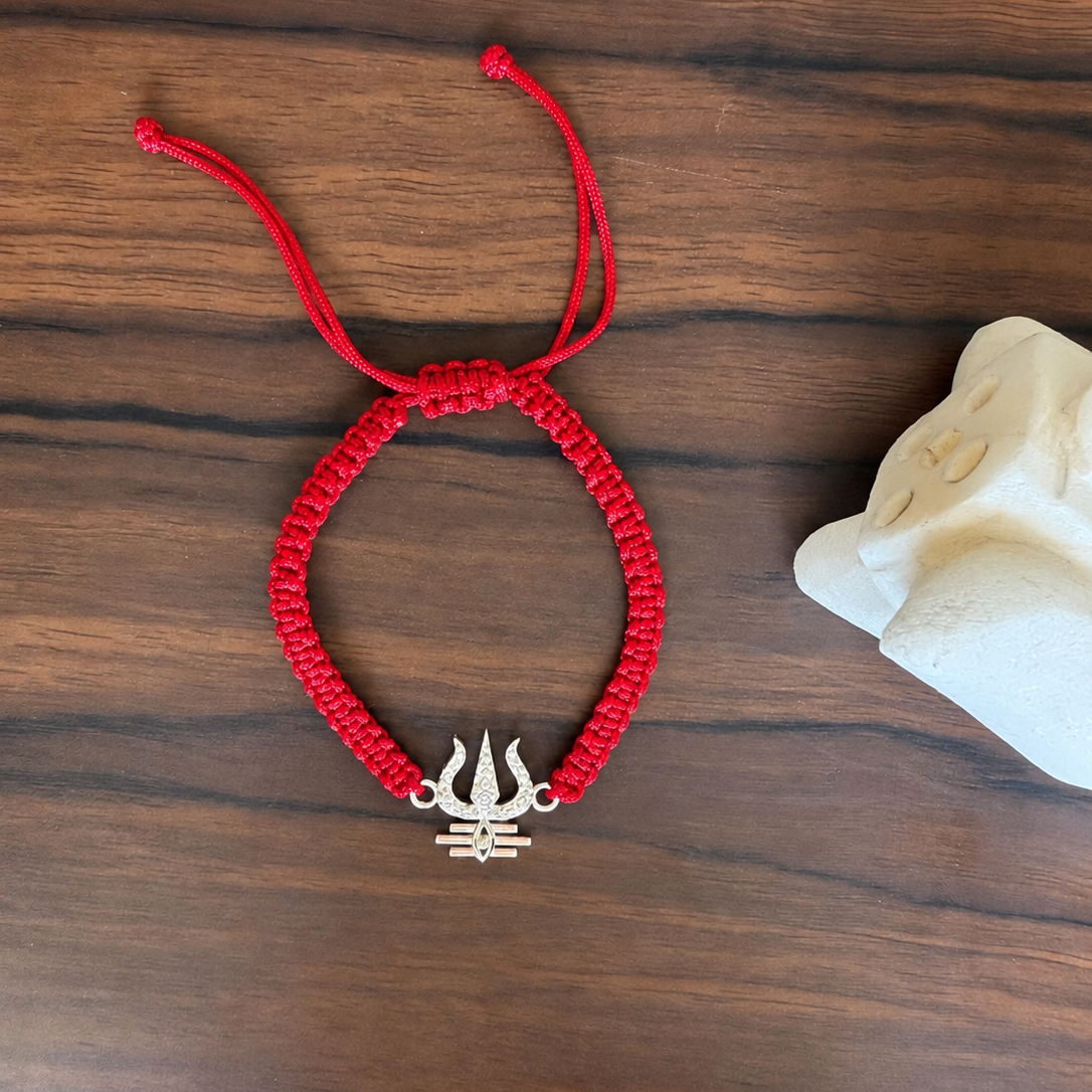 Shubh Trishul with Third Eye - 92.5 Silver Bracelet