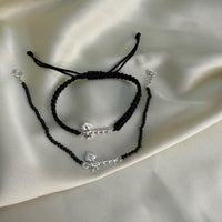 Couple - Thakur Ji Bansuri  92.5 Silver With Black Onyx Beads Bracelets