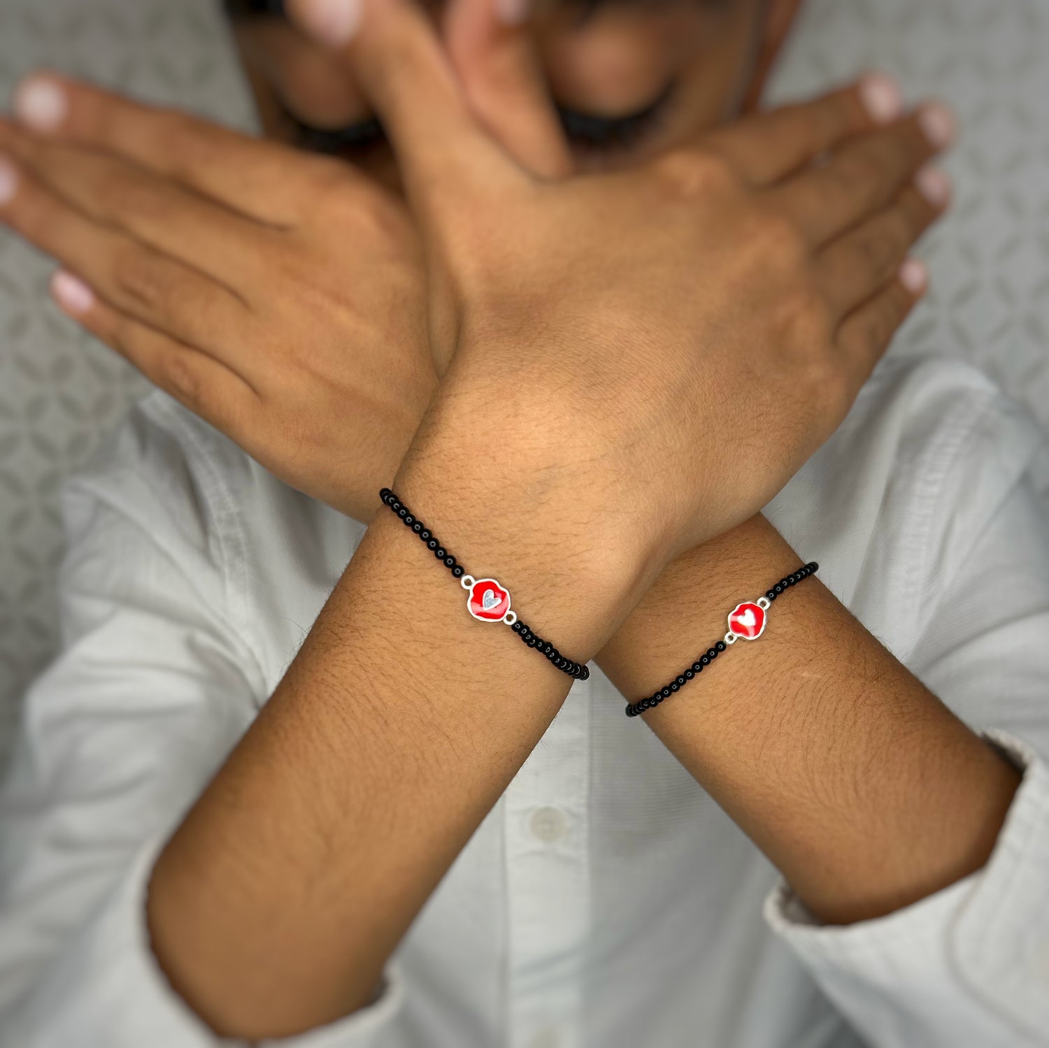 Kids (Pair) - Red Cutie Pie Enamel 92.5 Silver Bracelet