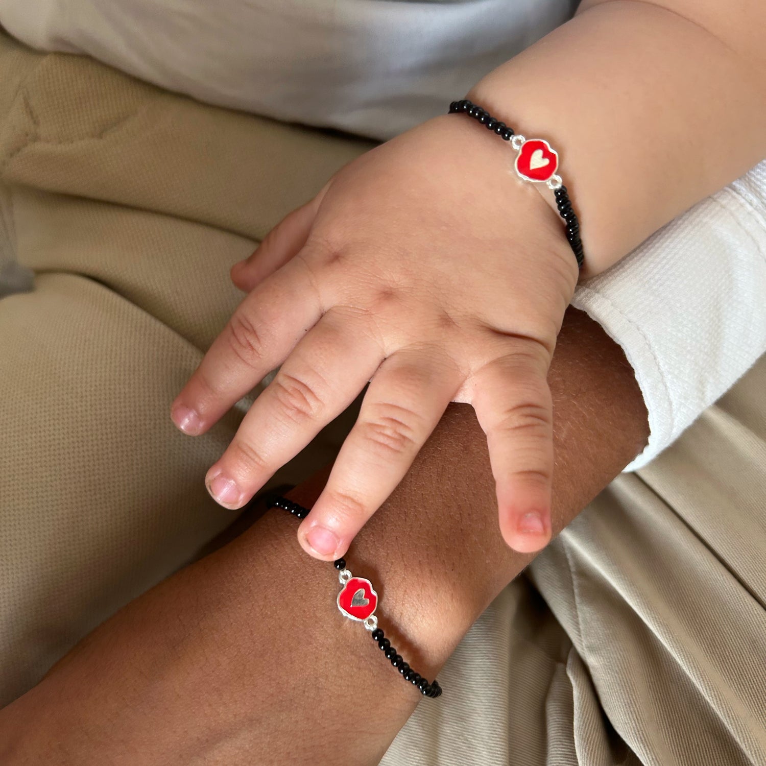 Kids (Pair) - Red Cutie Pie Enamel 92.5 Silver Bracelet