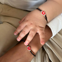 Kids (Pair) - Red Cutie Pie Enamel 92.5 Silver Bracelet