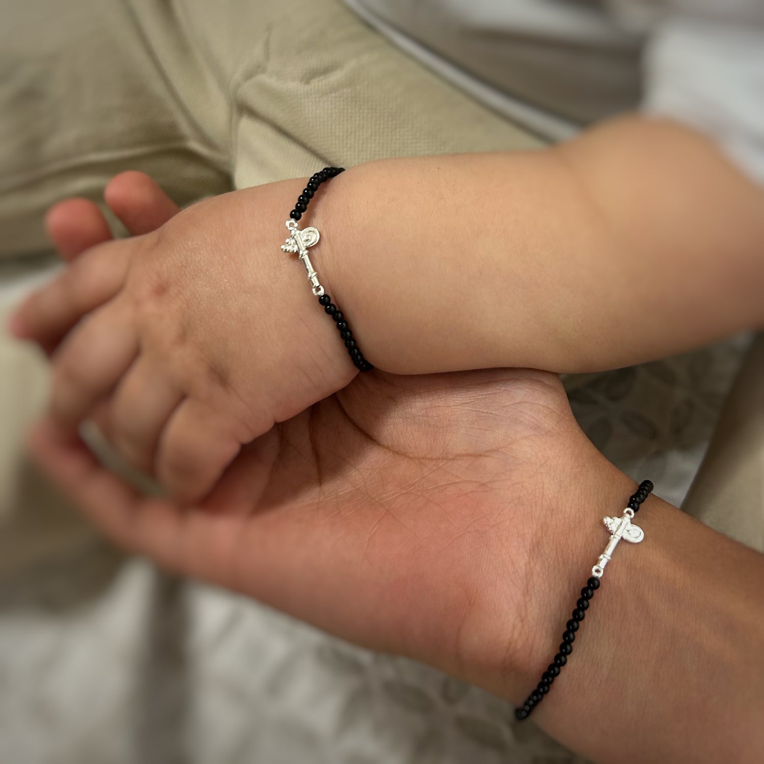 Kids (Pair) - Laddu Gopal Basuri 92.5 Silver Bracelets