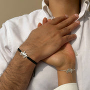 COUPLE(LC)-  Jai Guruji Blessings 92.5 Silver Bracelet
