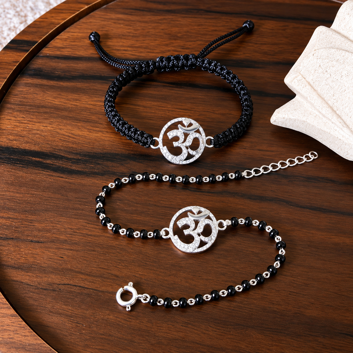 Couple Shubh Om - 92.5 Silver Bracelets
