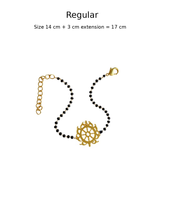 Women Sudarshan Chakra 22k Gold-plated Brass Bracelet with Black Onyx