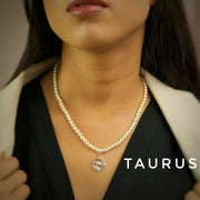 Woman Pearl Necklace - ALL Zodiac in 92.5 Silver PLUS Free Thread Bracelet