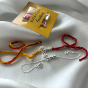 COMBO RAKHI - Thakur ji Bansuri 92.5 Silver Rakhi for Bhai & Bhabhi