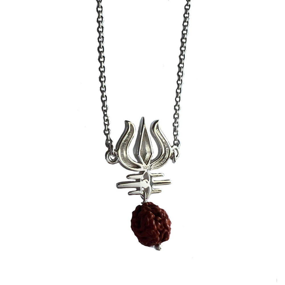 
            
                Load image into Gallery viewer, Unisex Necklace - Trishul with Rudhraksh Necklace
            
        