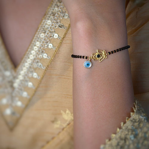 Hamsa Lotus EvilEye Bracelet