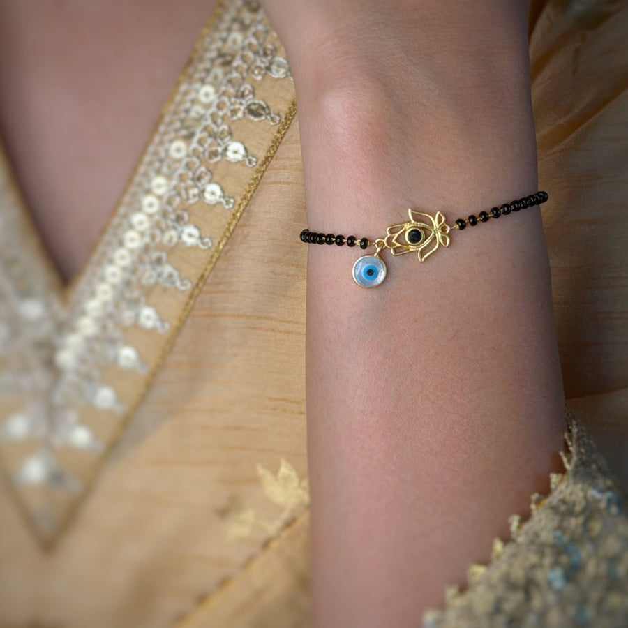 Hamsa Lotus EvilEye Bracelet