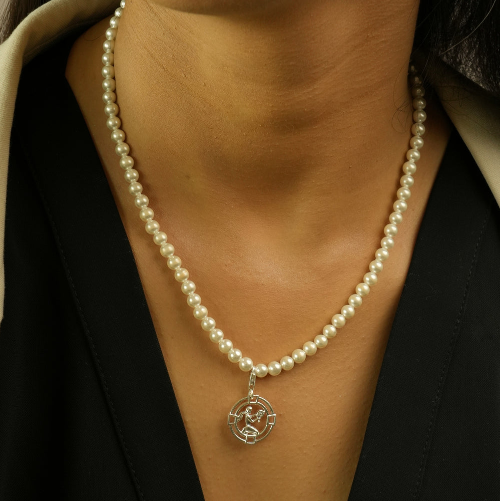 Virgo Pearl 92.5 Silver Necklace PLUS Free Thread Bracelet