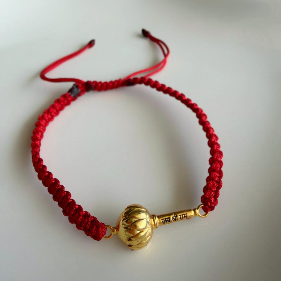 Bajrangbali Gada Bracelet - Blessed 22k Gold-plated