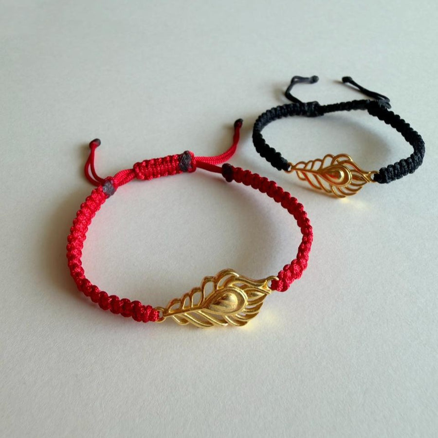 PRE - ORDER - Kanha Morpankh Bracelet - Blessed 22k Gold-plated