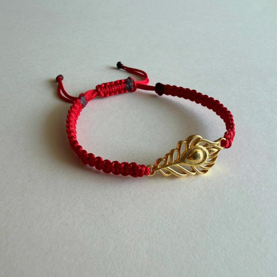 PRE - ORDER - Kanha Morpankh Bracelet - Blessed 22k Gold-plated
