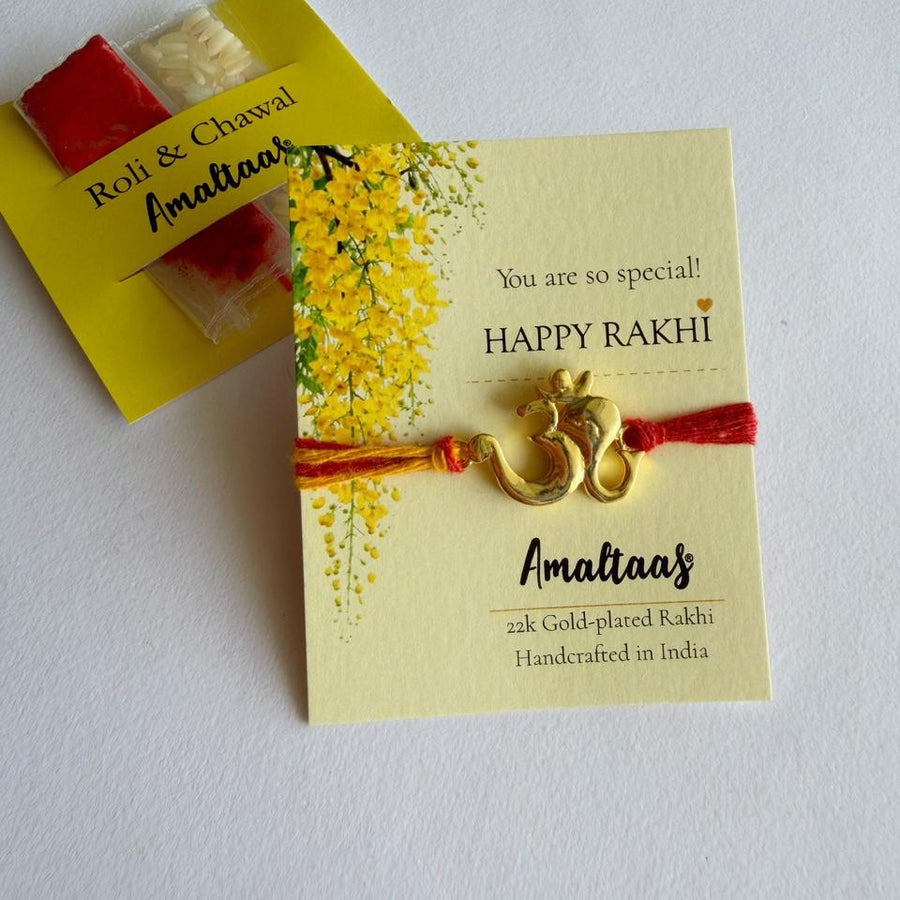RAKHI- 22k Shubh Om Ganesh Gold-plated