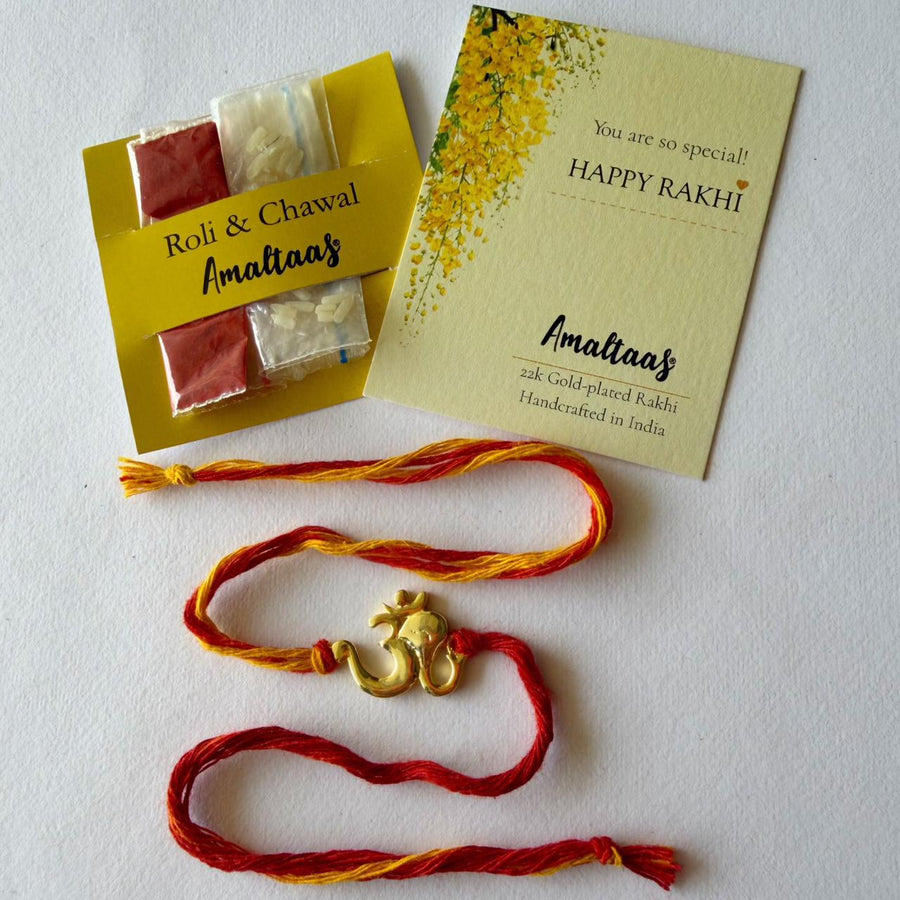 RAKHI- 22k Shubh Om Ganesh Gold-plated
