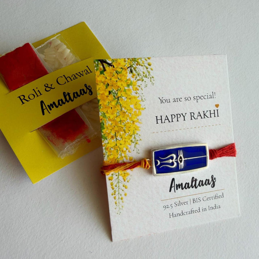 SILVER RAKHI - Neelkanth Trishul  92.5 Silver