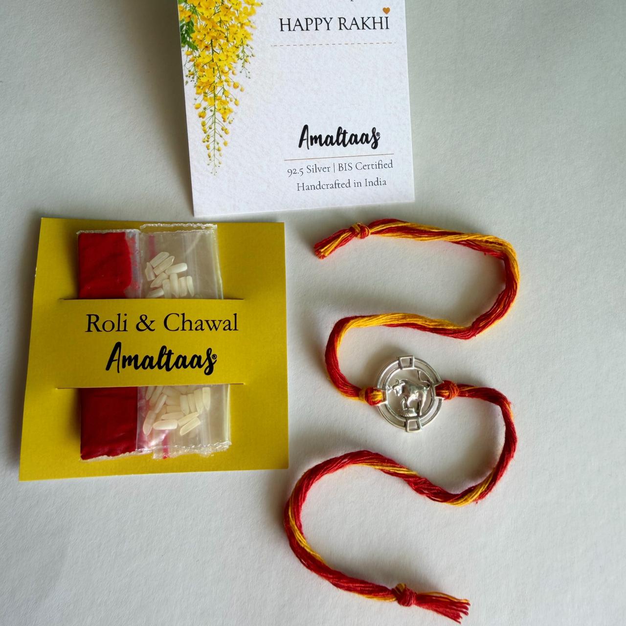 Vrishabh/Taurus Rakhi 92.5 Silver