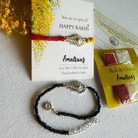 COMBO RAKHI - Kanha Morpankh 92.5 Silver Rakhi for Bhai & Bhabhi