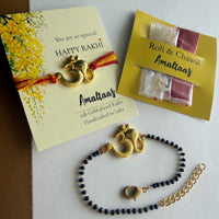 22K COMBO RAKHI - Om Ganesha Gold-plated For Bhai & Bhabi