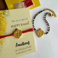22K COMBO RAKHI - Khanda Gold-plated For Bhai & Bhabhi