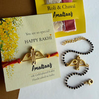 22K COMBO RAKHI - Shyam Ji Gold-plated For Bhai & Bhabhi
