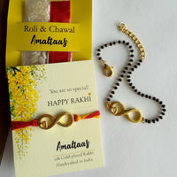 22K COMBO RAKHI - Infinite Love Gold-plated For Bhai & Bhabhi