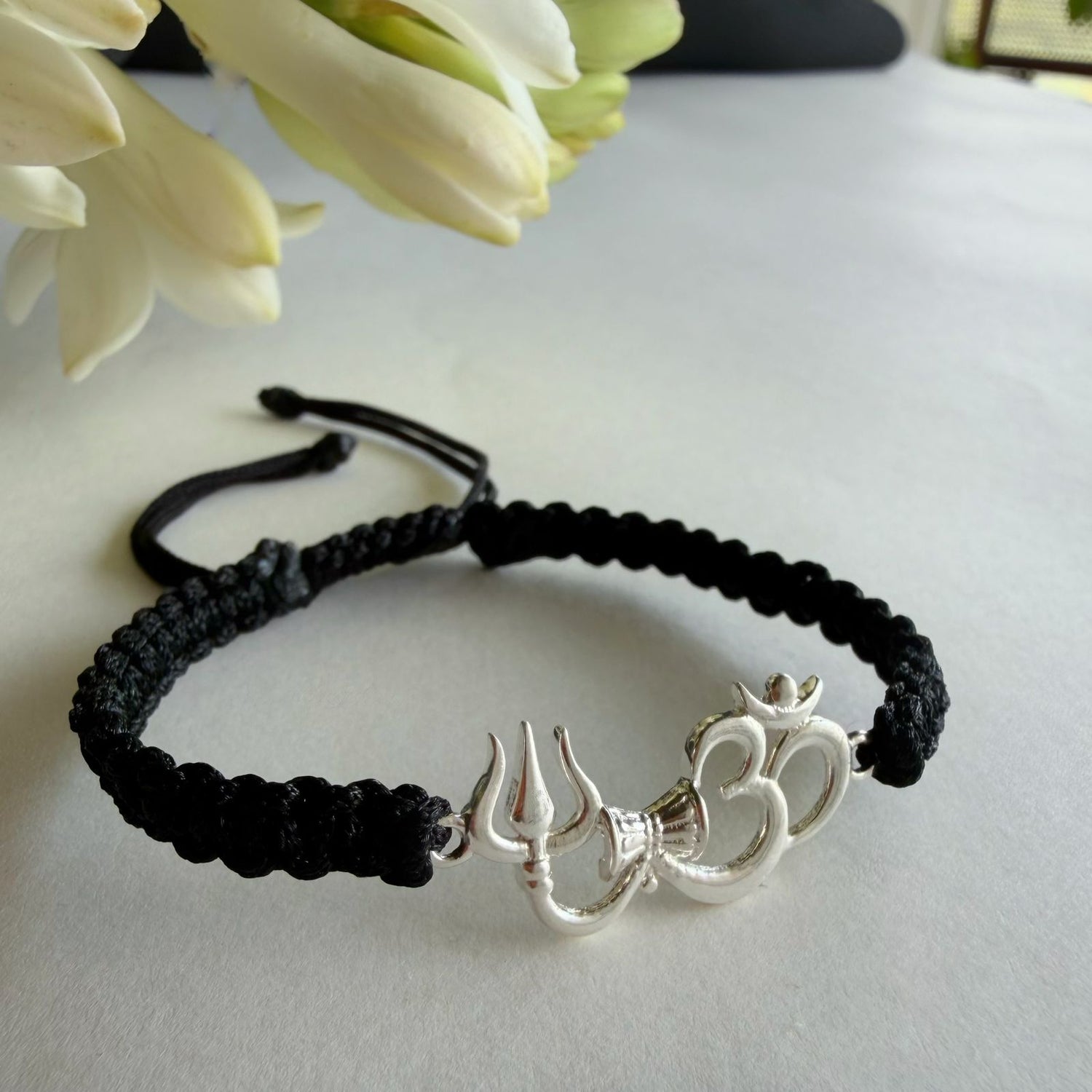 Shiv Om Damru 92.5 Silver Bracelet